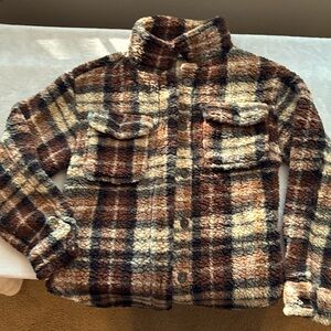 Plaid teddy shirt/jacket